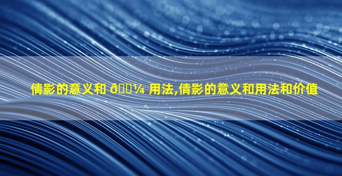 倩影的意义和 🐼 用法,倩影的意义和用法和价值